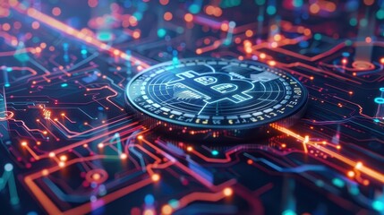 Illustrate a top-down view of a dynamic cryptocurrency market scene intertwined with fluid dance forms in an innovative camera angle