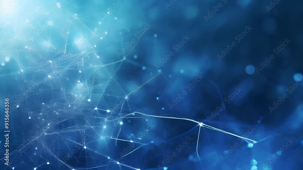 Wall mural video of abstract representation of digital network, featuring matrix of interconnected points and l