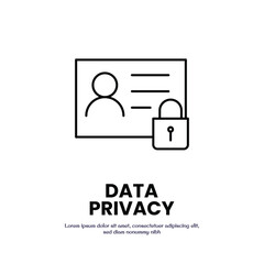 Fototapeta premium data privacy thin outline icon vector design good for web or mobile app