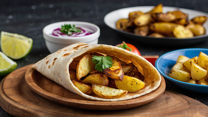 delicious potatoes shawarma ai image