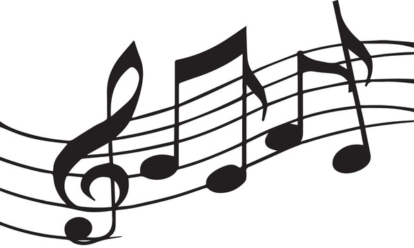 recommend clip art: Music notes, song, melody or tune flat vector icon