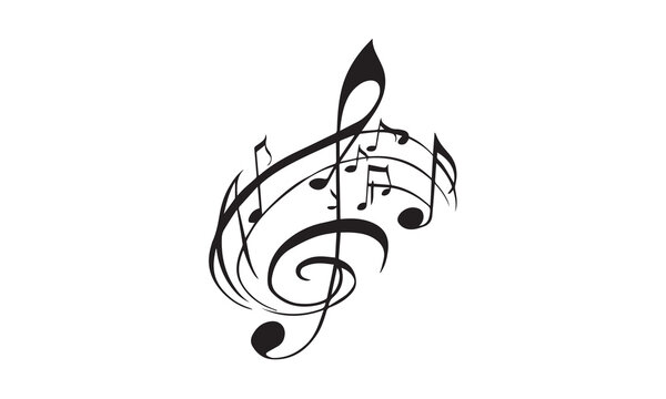 recommend clip art: Music notes, song, melody or tune flat vector icon