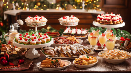 Christmas dinner spread