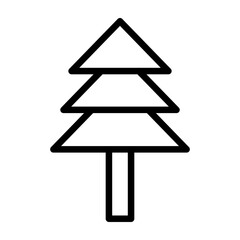 Fir Tree Vector Line Icon Design