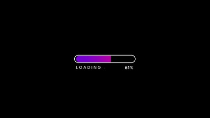 Colorful loading bar animation with alpha channel