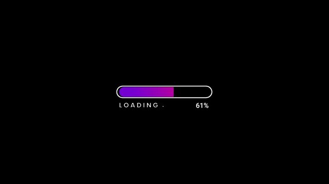 Colorful loading bar animation with alpha channel