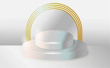 White circle stage background vector illustration