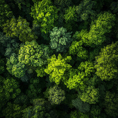 Naklejka premium Green forest wildlife