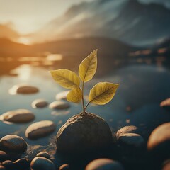 zen stones in water