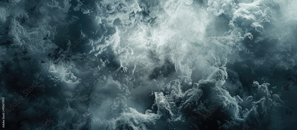 Poster clouds in the dark sky create a stunning celestial landscape. with copy space image. Place for adding text or design