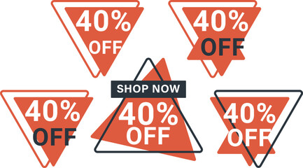 Triangular Discount Icon 40% OFF