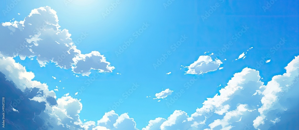Aufkleber clear blue sky with a few white clouds. with copy space image. place for adding text or design