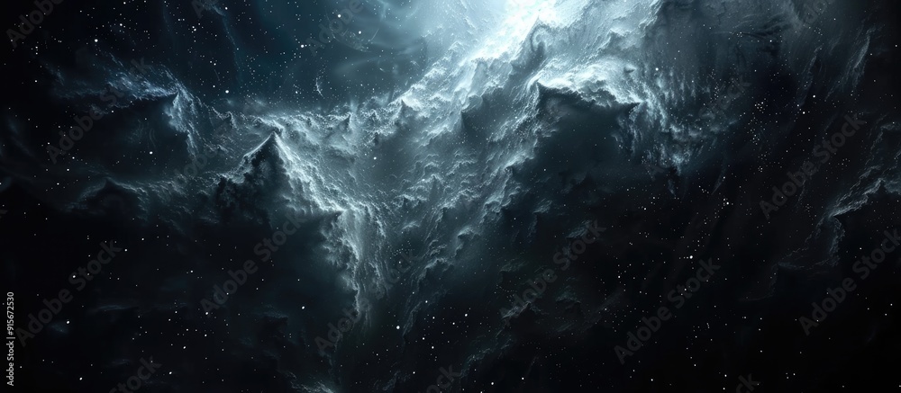 Aufkleber clouds in the dark sky create a stunning celestial landscape. with copy space image. Place for adding text or design