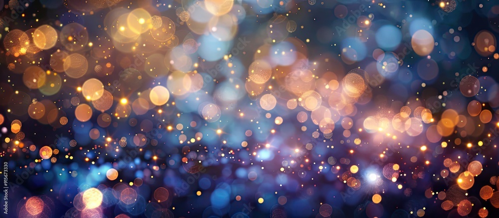 Aufkleber abstract twinkling bokeh background featuring defocused golden lights with sparkles suitable for chr