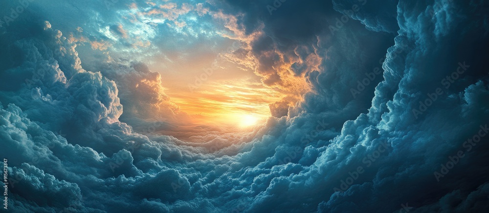 Aufkleber After the Storm in a Bright Space. with copy space image. Place for adding text or design