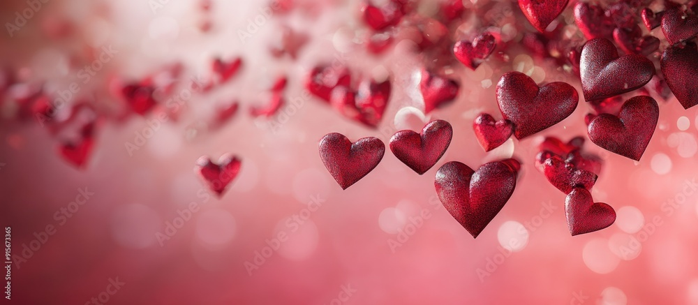 Aufkleber valentine s day backdrop featuring hearts. with copy space image. place for adding text or design
