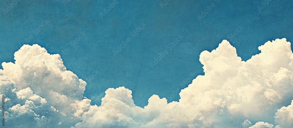 Poster white clouds on a textured backdrop area for text. with copy space image. Place for adding text or design