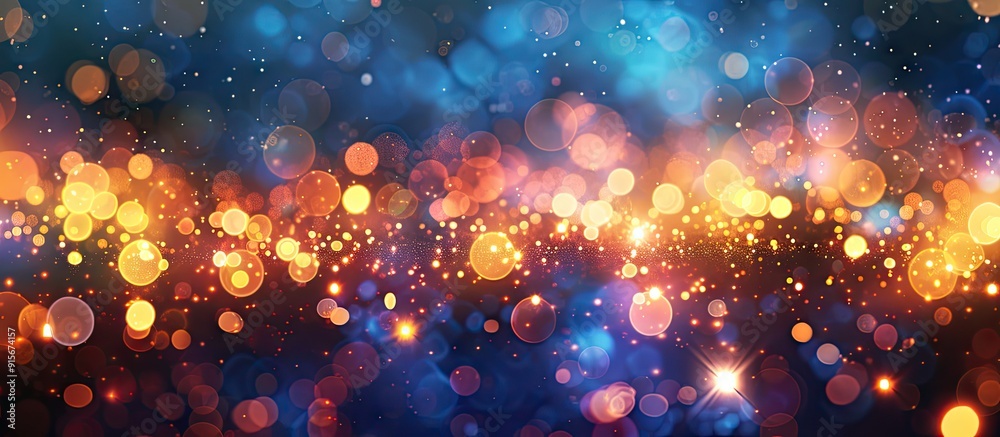 Aufkleber Elegant abstract background featuring bokeh lights and star textures. with copy space image. Place for adding text or design