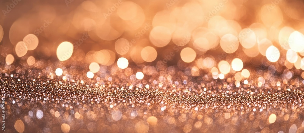 Fototapete Blurry textured background with shiny copper glitter. with copy space image. Place for adding text or design