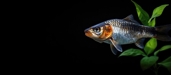 Fototapeta premium Ayu a freshwater fish prior to cooking. with copy space image. Place for adding text or design