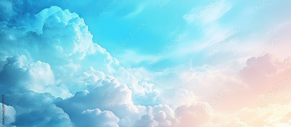 Aufkleber Vivid blue sky with a color gradient. with copy space image. Place for adding text or design
