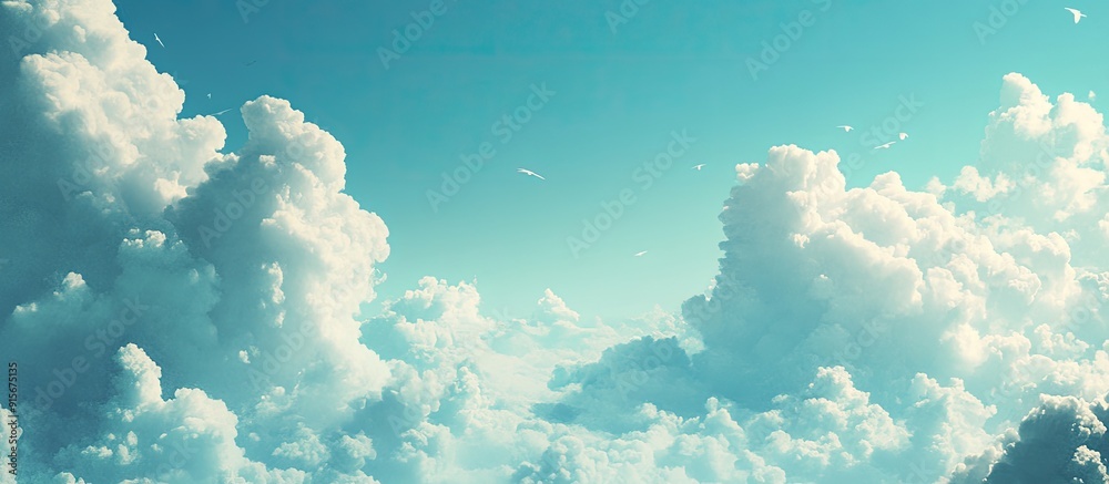 Poster azure sky. with copy space image. Place for adding text or design