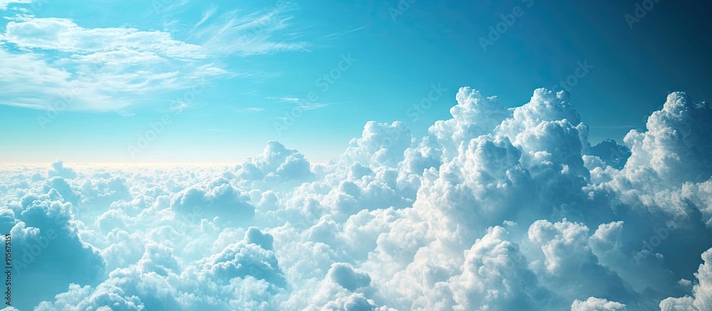 Aufkleber Clear skies and beautiful clouds. with copy space image. Place for adding text or design