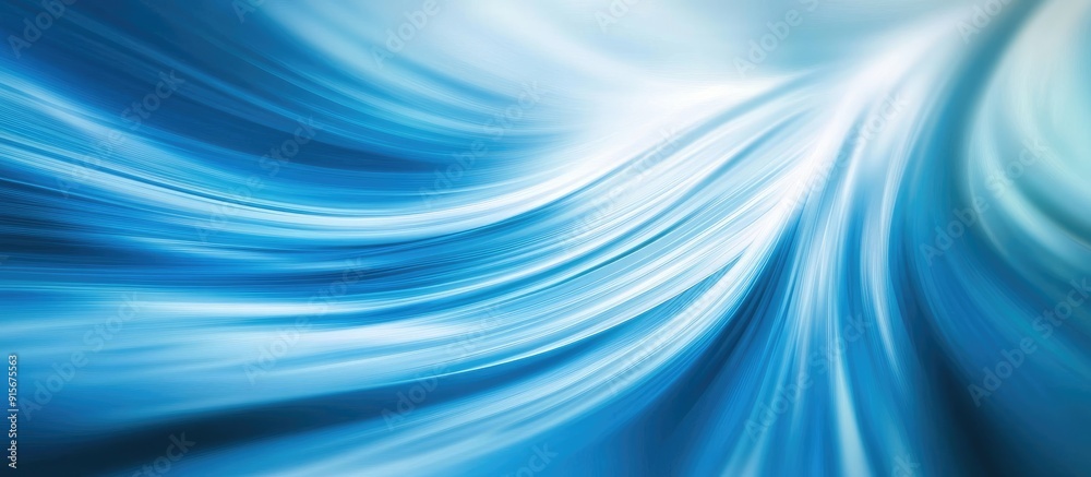 Poster Abstract blue background featuring smooth lines and a touch of motion blur. with copy space image. Place for adding text or design