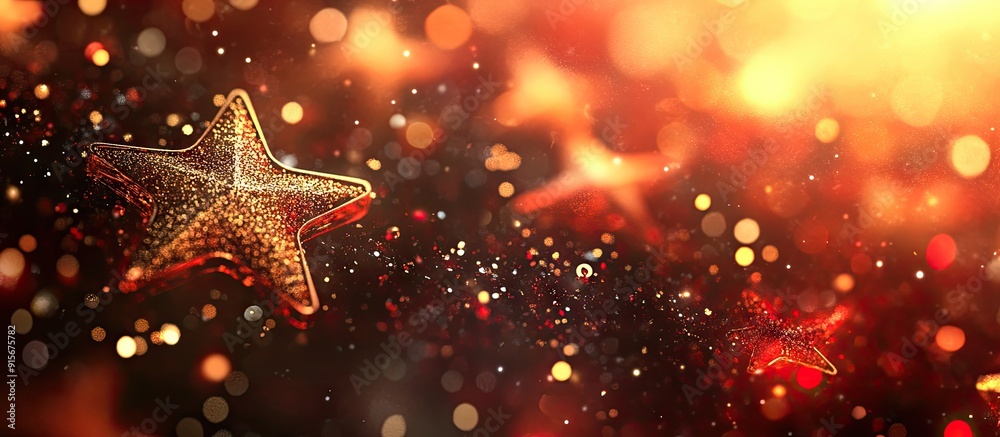 Fototapete elegant abstract festive background featuring bokeh lights and star texture. with copy space image. 