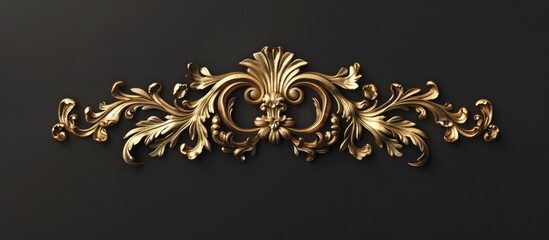 Two antique golden frames featuring black copy space against a vintage background