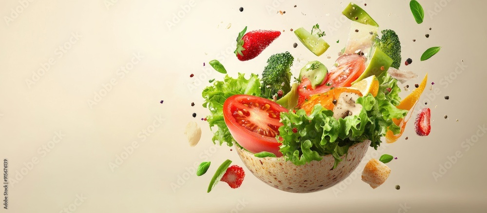 Aufkleber the idea of healthy food in contemporary society. with copy space image. place for adding text or de