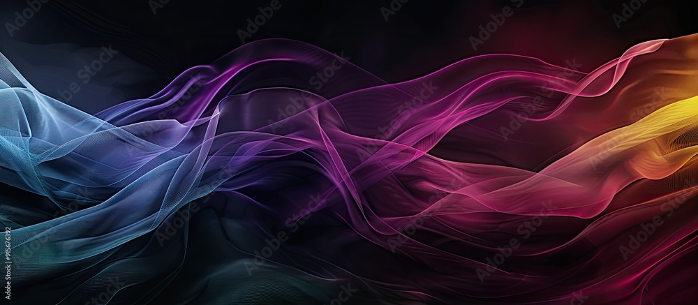 Poster dark textured color gradient wave background featuring purple red yellow blue and green colors with 