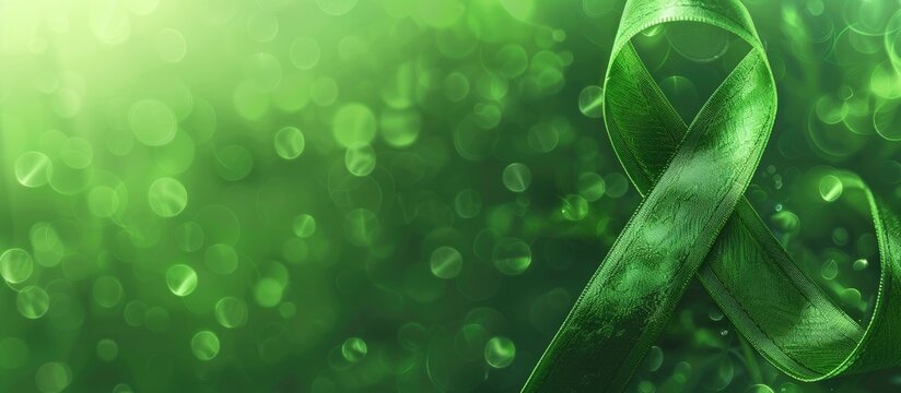 Spinal Cord Injury Awareness Day concept image green ribbon with copyspace World Glaucoma Day backdrop - Powered by Adobe