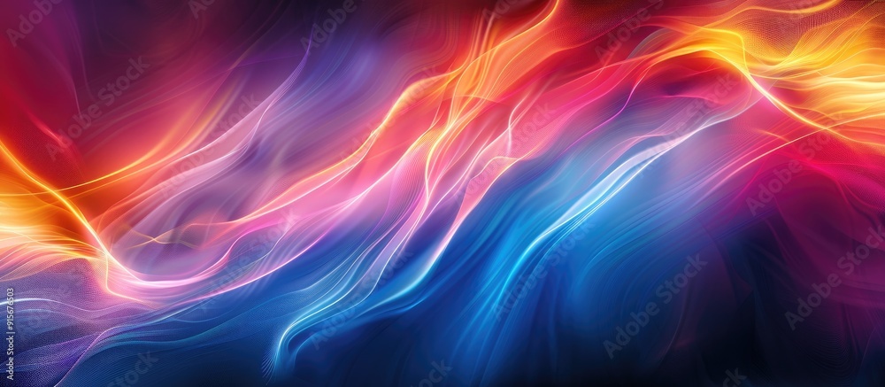 Fototapete Abstract blurred color light night light abstract backdrop Flowing colorful lines of an abstract background. with copy space image. Place for adding text or design