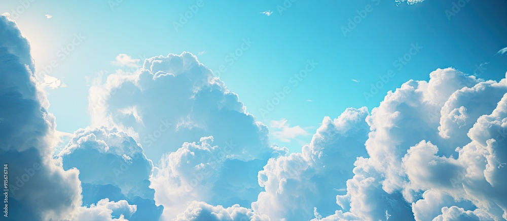 Aufkleber Clear skies and beautiful clouds. with copy space image. Place for adding text or design