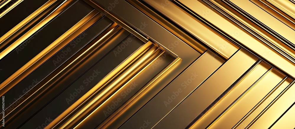 Poster Abstract geometric background with a stylish design Diagonals in growth and a gradient effect Modern gold hues Copy space