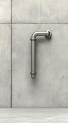 Close-up view of a gray plastic waste water pipe on a wall during toilet block installation