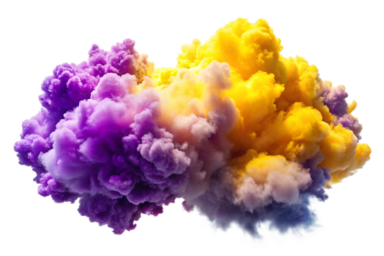 Fluffy clouds yellow and purple colours png