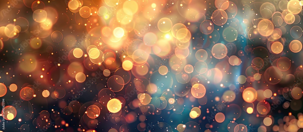 Aufkleber Elegant abstract background featuring bokeh lights and stars texture. with copy space image. Place for adding text or design