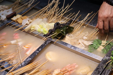 Asian Street Food in a Chinese Night Market