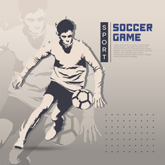 silhouette of soccer athlete. Design with the concept of celebrating national and international football sports days. football player. design template for sports match events