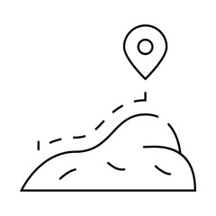 hike travel line icon vector. hike travel sign. isolated contour symbol black illustration