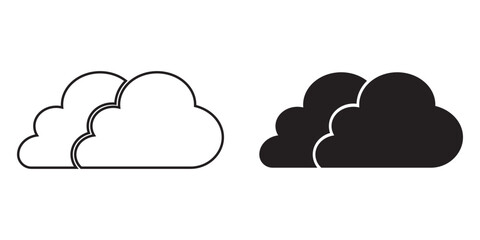 Cloud vector, silhouette, icons. Cloud Icon Vector, symbol Illustration. Cloud icon vector design for web, logo and mobile app. Vector illustration.