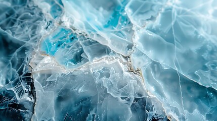 Obraz premium Close-up of icy white marble with light blue veins, photographed with a shallow depth of field to focus on its cool and crisp patterns. --ar 16:9 --v 6.0 --s 250 --style raw