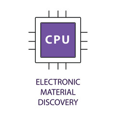 Quantum Enhanced Material Discovery Icon with Editable Stroke.