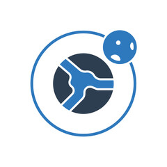 Orbit Icon - Earth And Moon Icon