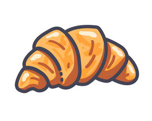 Vector illustration set of delicious bakery items like bread, croissant, and pastries, featuring cartoon-style designs perfect for food icons and breakfast-themed artwork
