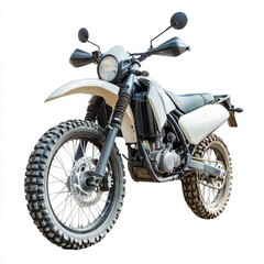 Off-road motorcycle on a white background ready for adventure