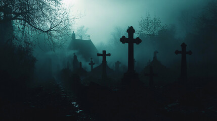 scary spooky halloween season, monster skull and crossbones halloween witch with pumpkin, halloween and October background	