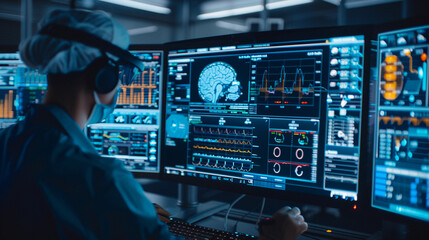 Fototapeta premium Holographic Analytics in Modern Hospital Care